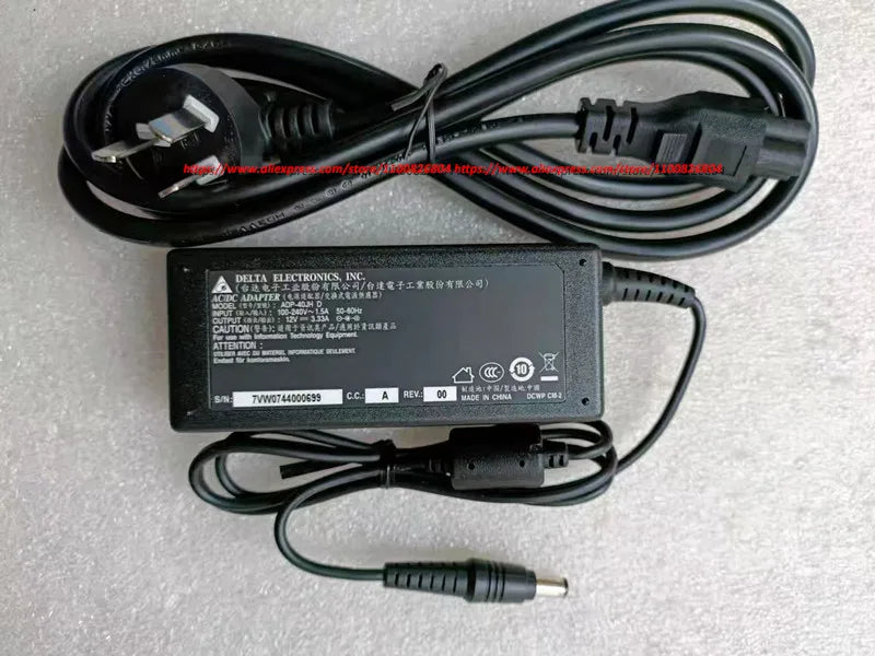 Genuine Delta ADP-40JH D 12V 3.33A AC/DC Adapter Charger for Dell S2419H S2719H Monitor Power Supply 5.5*2.5mm