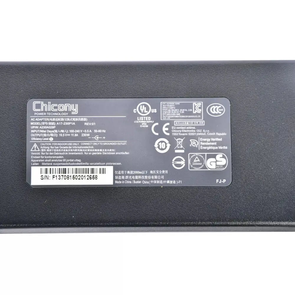 Chicony A17-230P1A 19.5V 11.8A 230W A230A029P A230A022P AC Adapter For Medion Erazer Deputy P25 Gaming Laptop Power Supply OEM