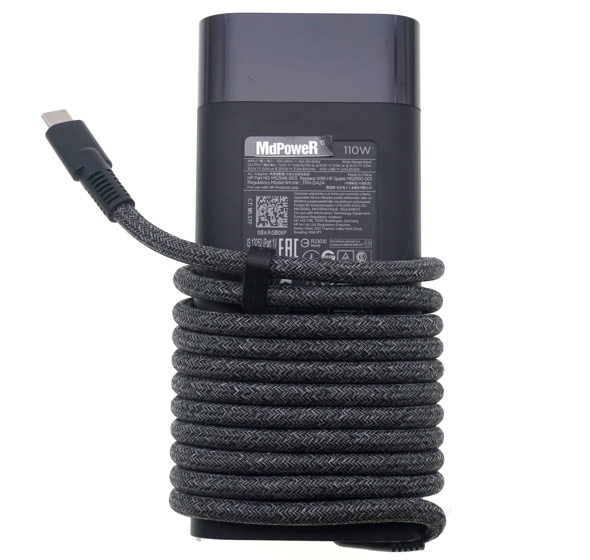 Genuine 20V 5A 110W Type-C AC Adapter Charger For HP Spectre x360 16-aa0074ng Laptop Power Supply TPN-DA24 M52946-003 M52950-001