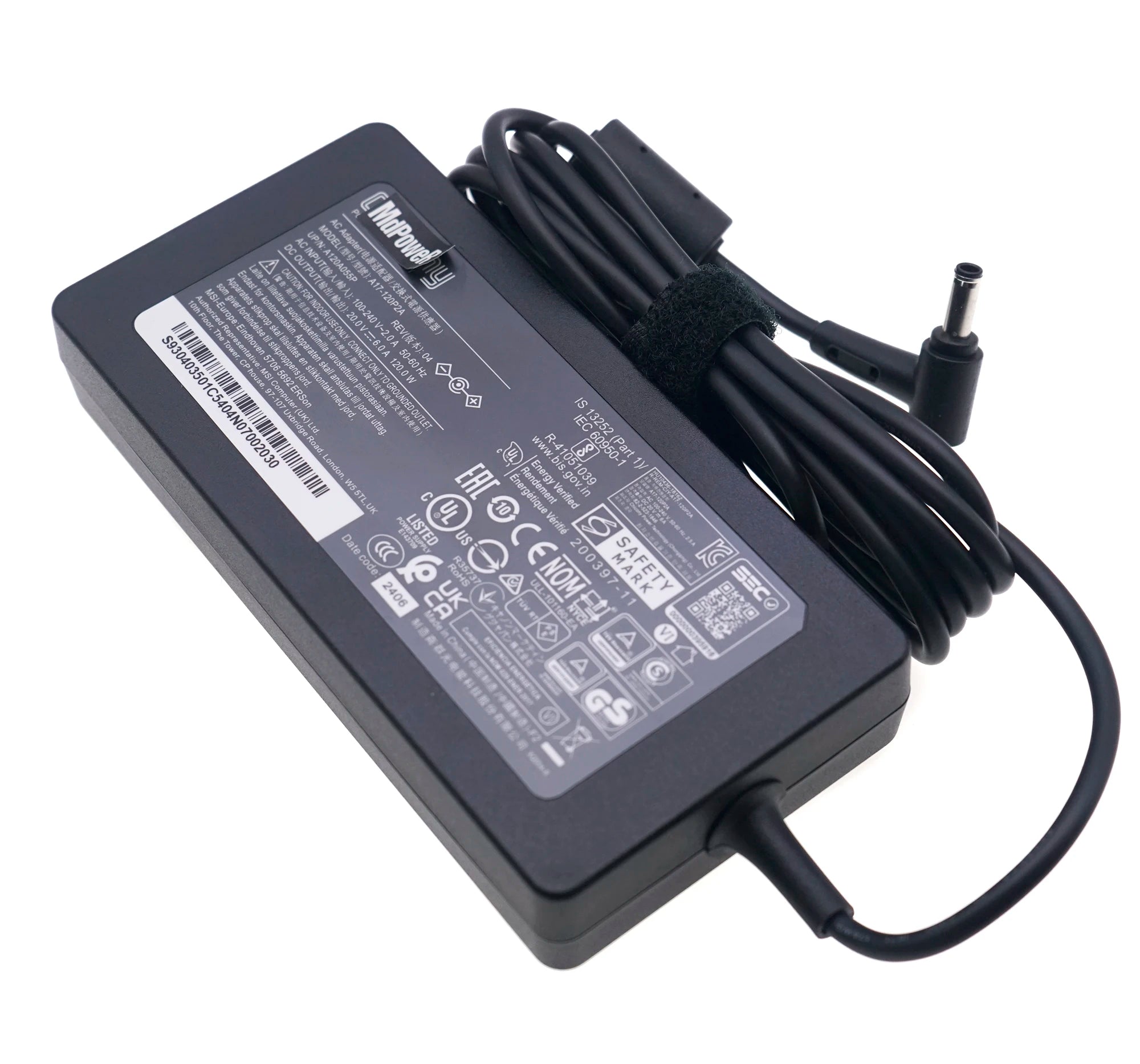 Replacement Laptop Charger For Chicony A17-120P2A For MSI GF63 THIN MS-16R5 A12A055P 20V 6A 120W Power Supply Adapter 4.5x3.0mm