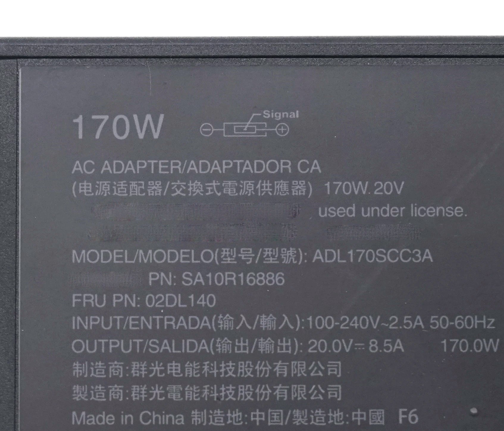 For Leovo 20V 8.5A 170W Orginal  Power Adapter ADL170NLC3A ADL170SDC3A For Lenovo Thinkpad W540 T540p T440p P50 P51 W541 Y520