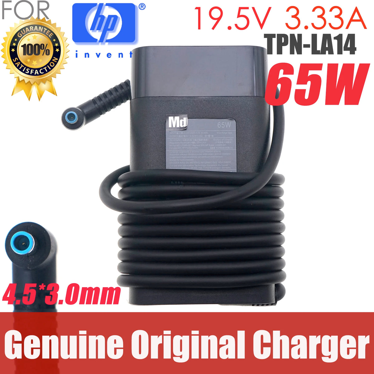 New Slim Genuine For HP ENVY x360 13-ay0009na TPN-LA14 Power AC Adapter L23960-001 L24008-001 Charger 19.5V 3.33A 65W 4.5*3.0mm