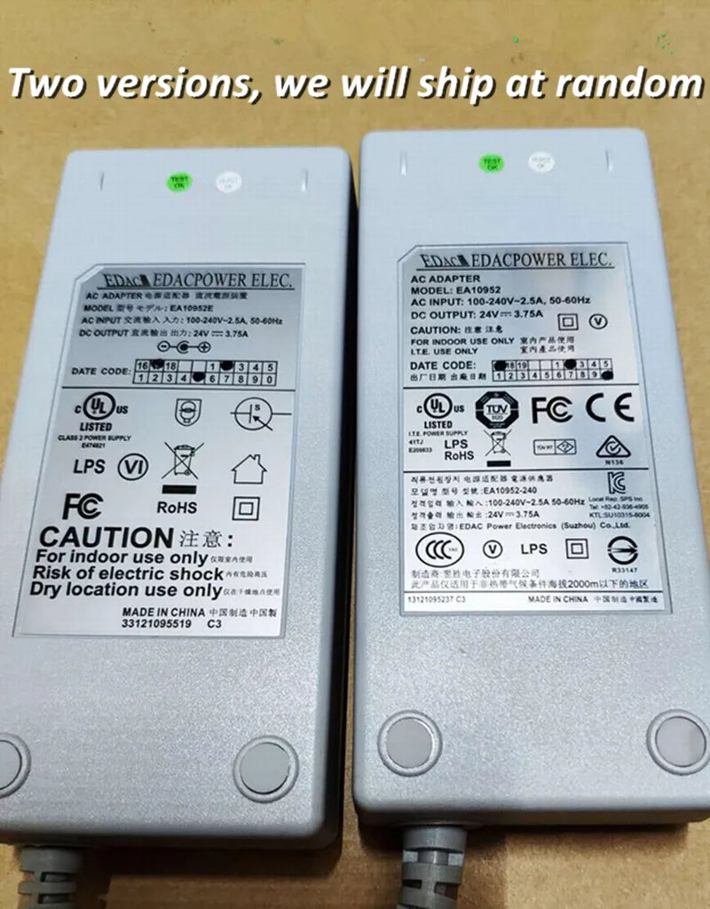 Original EDAC EA10952 EA10952E 24V 3.75A  AC Adapter Charger For ECOVACS WINBOT W920 W950 880 WI WB10 W836 Power Supply