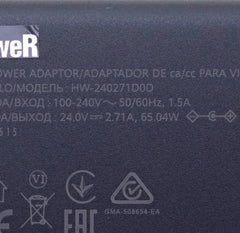 Original AC Adapter 24V 2.71A HW-240271D0D Charger for HUAWEI Sound X Power Supply HW-240271C00