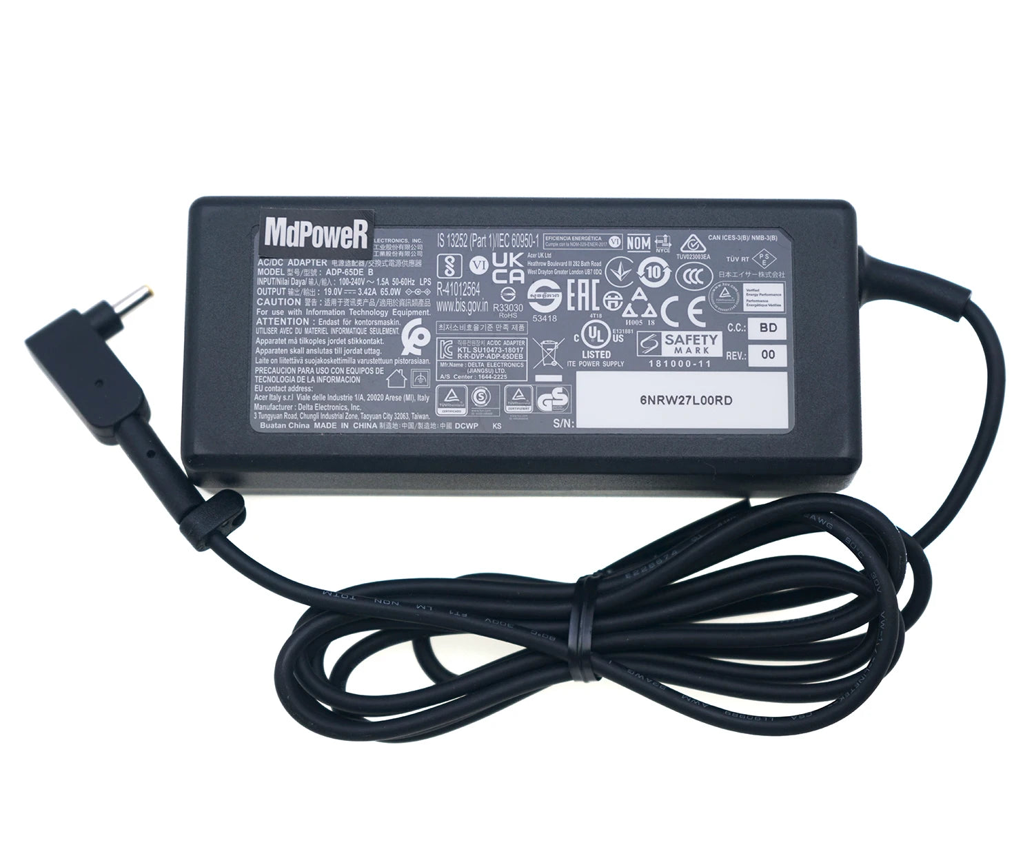 New Original Delta ADP-65DE B 65W 19V 3.42A 3.0*1.1mm AC Adapter for Acer TravelMate TMP215-51G TMP40-51 Laptop Power Supply