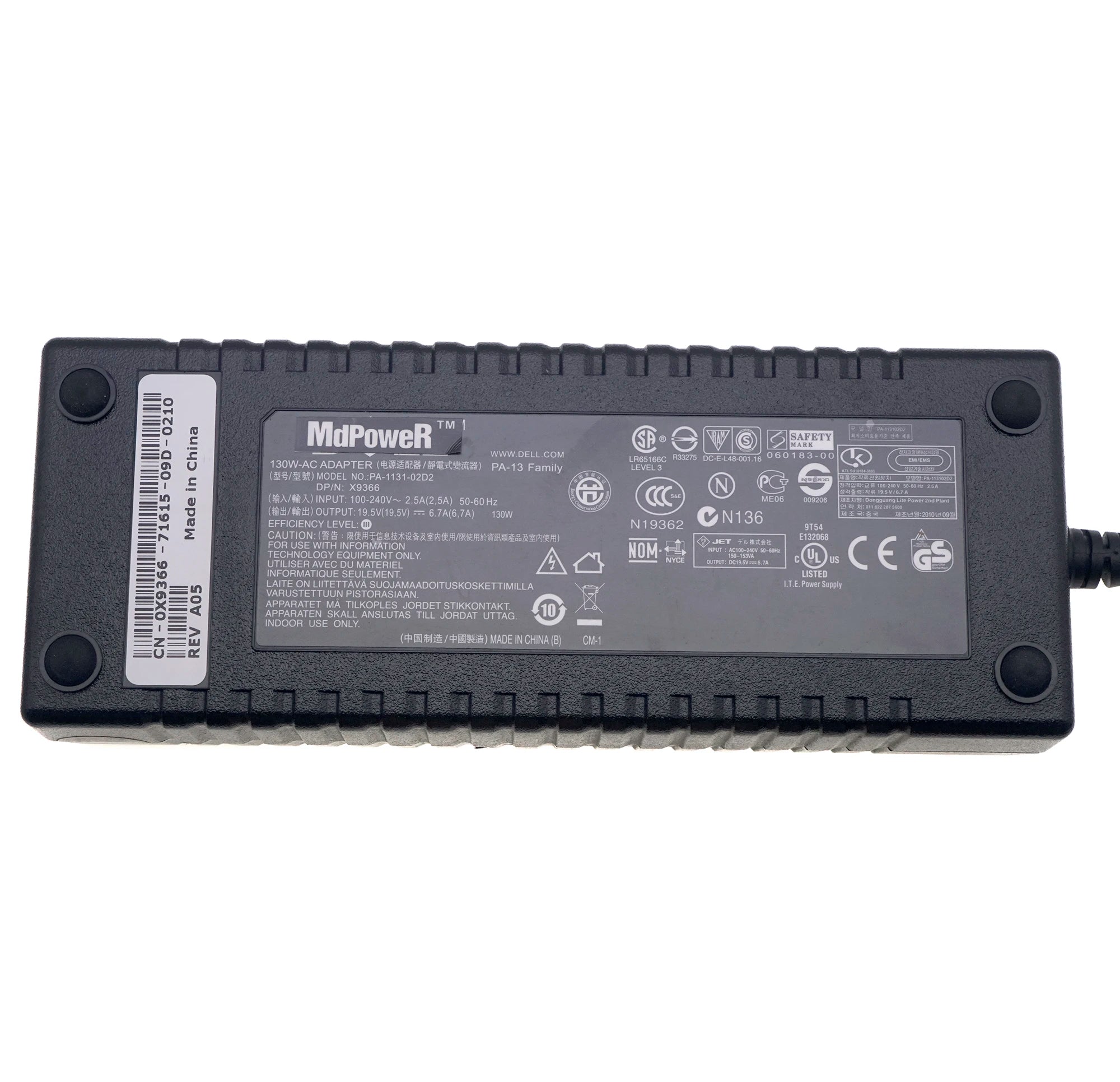 Genuine 19.5V 6.7A 130W PA-1131-02D2 PA-13 AC Adapter Charger For Dell Studio 1535 1536 XPS 14 Laptop Power Supply LA130PM121
