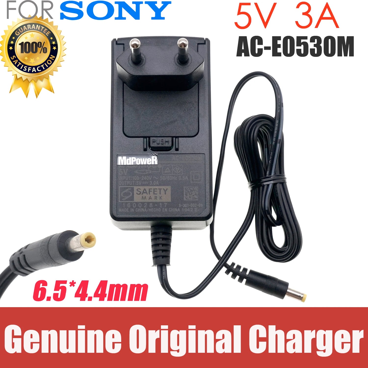 5V 3A Original Power AC Adapter Charger For SONY SRS-XB30 AC-E0530M SRS-XB41 Portable Speaker Dock Power Supply