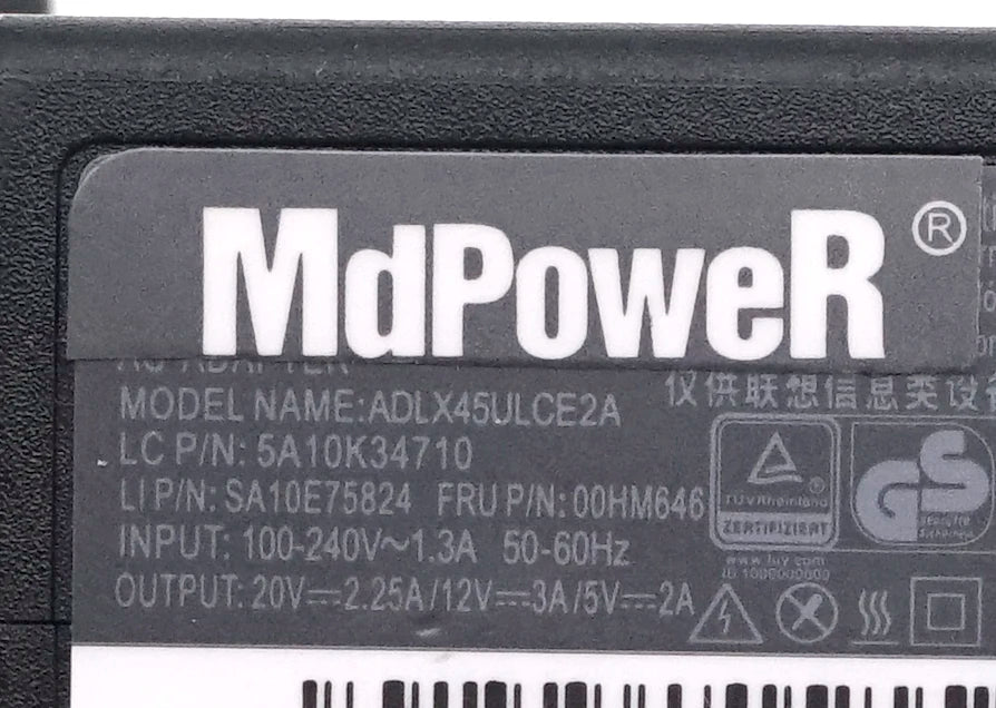 Genuine ADLX45ULCE2A ADLX45ULCK2A 20V 2.25A 45W Type-C USB-C AC Adapter For Lenovo ThinkPad YOGA Power Supply 00HM643 01FR024