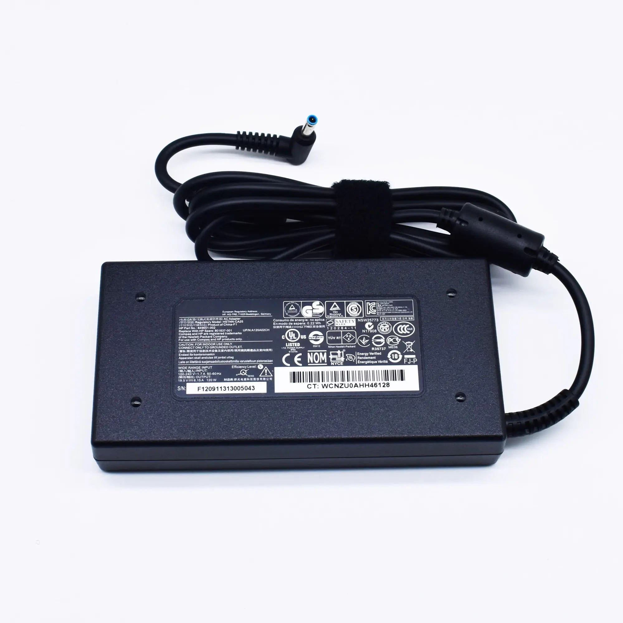 Original HSTNN-LA25 120W 19.5V 6.15A Laptop Charger AC Adapter for HP Pavilion 17-AB003NG 17-AB004NA Power Supply Blue Tip