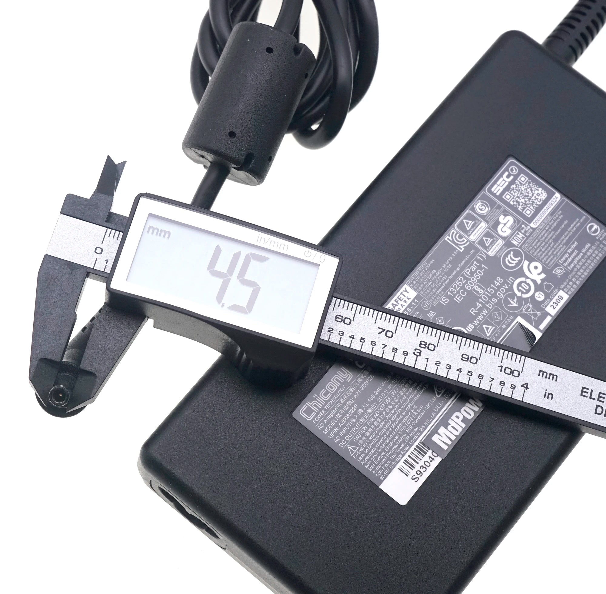 Genuine OEM Chicony 20V 10A 200W A21-200P2B A200A022P Laptop AC Adapter Charger for MSI Stealth 14 Studio MS-14K Gaming Notebook