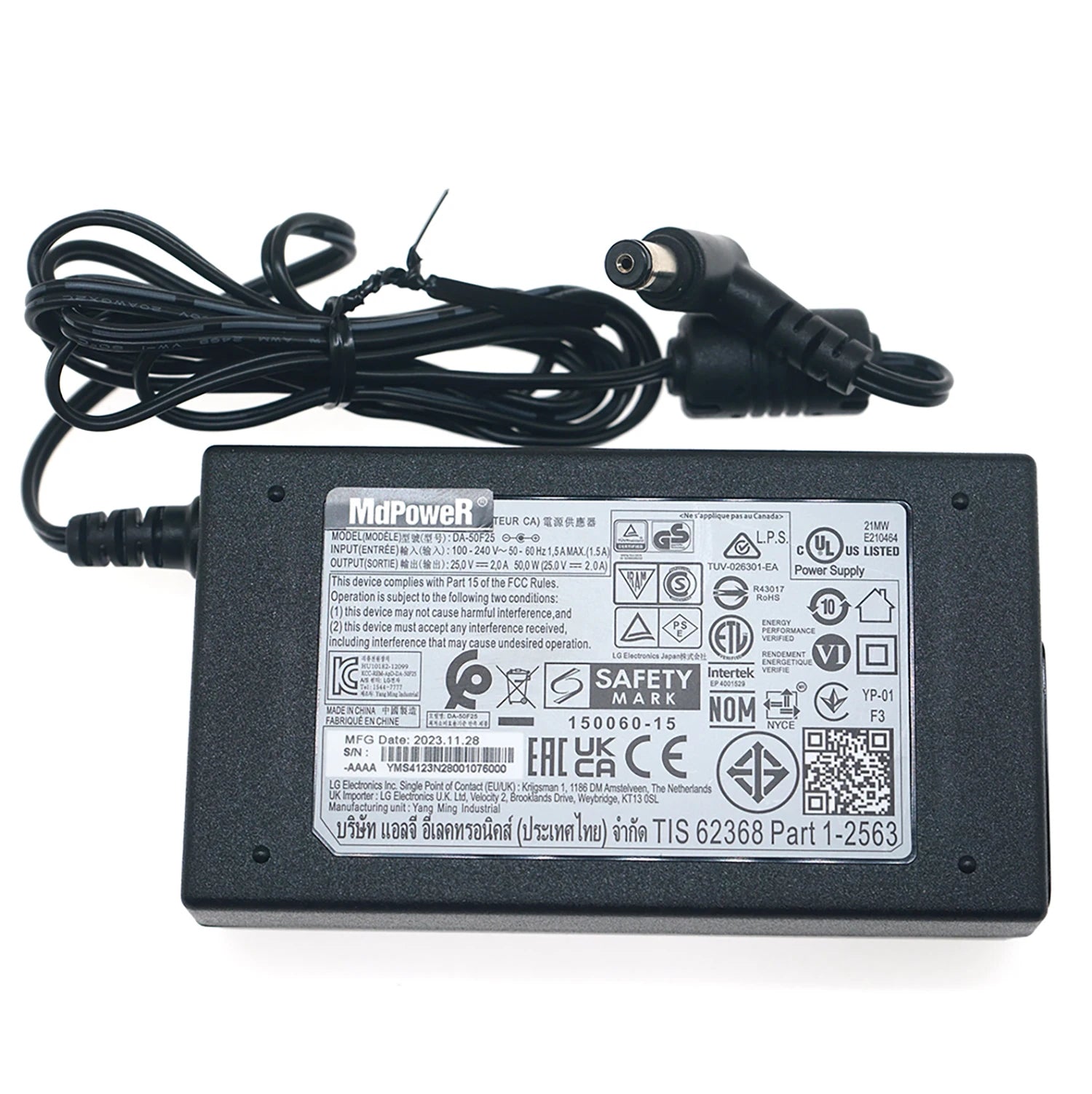 Original DA-50F25 25V 2A 50W AC Adapter Charger For LG LAS750M LAS855M NB4530A NB5530 NB5540 NB3730A SJ8 SOUND BAR Power Supply