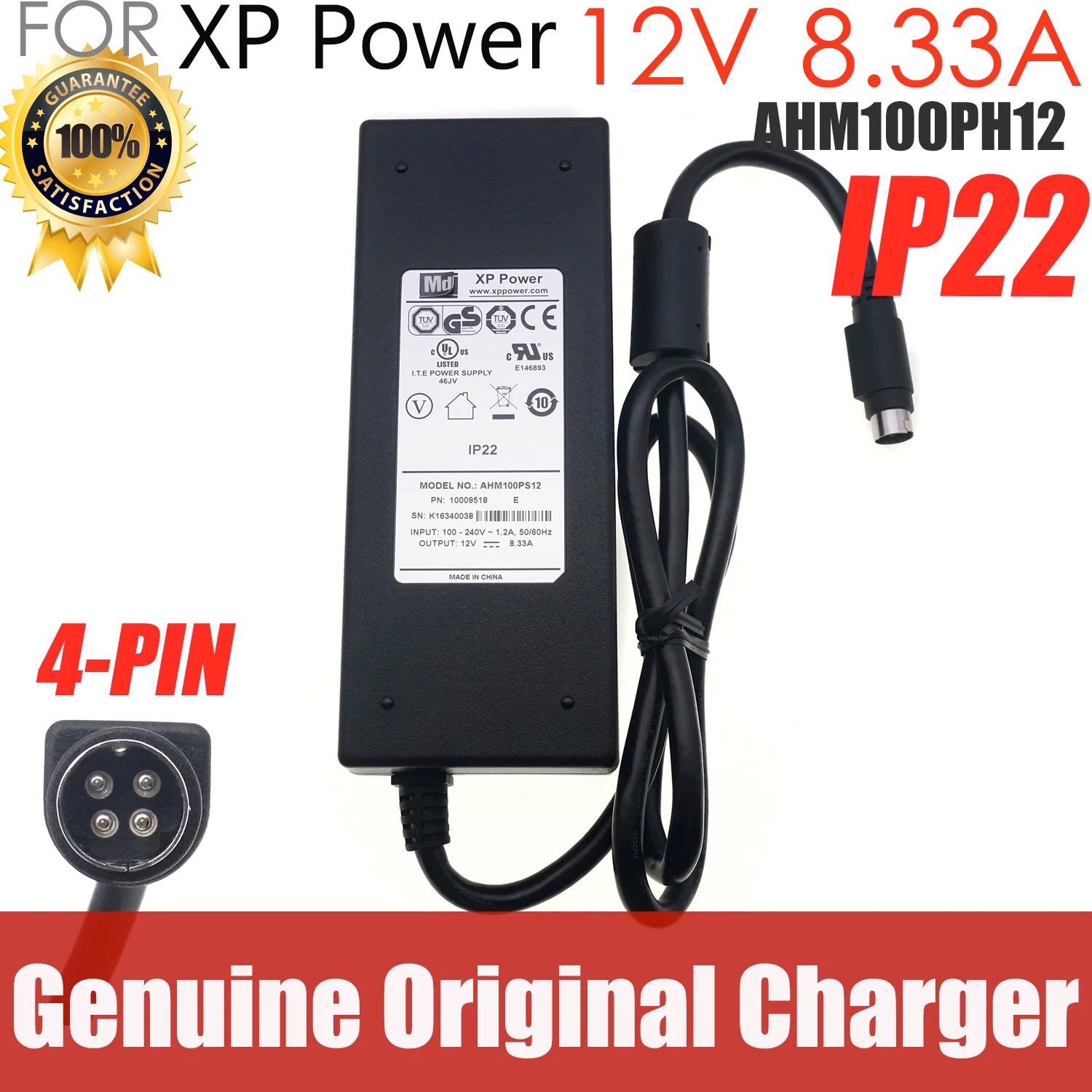 4-Pin 12V 8.33A 100W AC Adapter Charger For PGB EA11011D-120 EA11001E-120 EA Synology DiskStation DS918+ DS916+ Power Supply