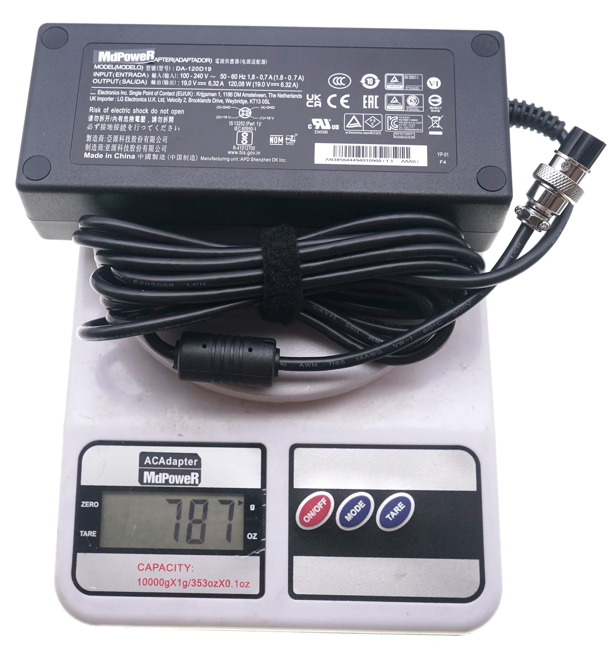 Original 19V 6.32A FOR LG AC/DC Adapter 27HJ713S-W DA-120D19 27'' 32HL710S-W 31.5" 4K IPS UHD Surgical Medical Grade Monitor