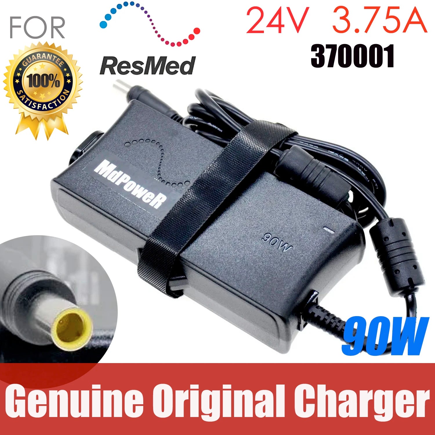 24V 3.75A Genuine 90W AC Adapter Power Charger For ResMed AIR CURVE S10 AIR SENSE S10 1 IP22 370001 370006 370002 37015 DA90A24