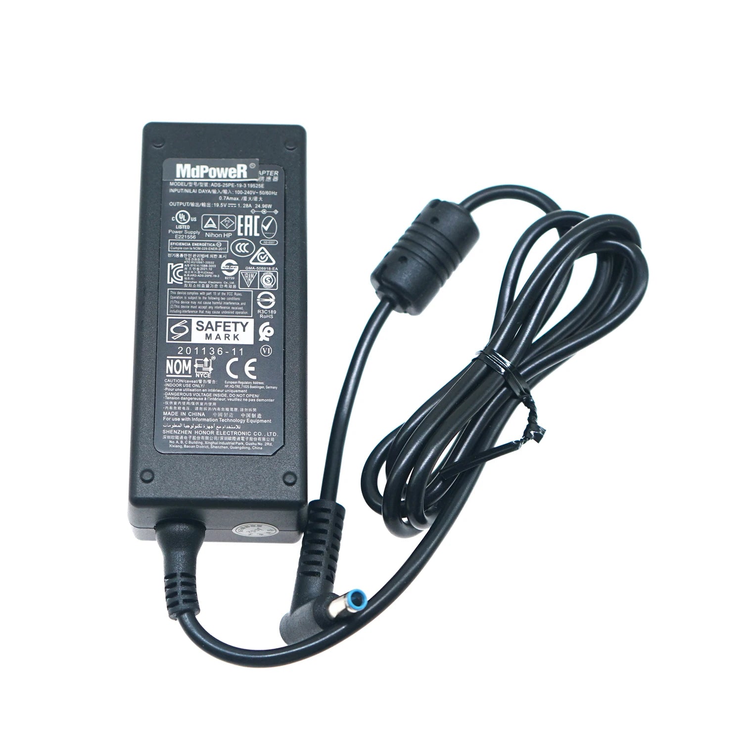 Genuine HOIOTO AC DC Adapter Charger for HP Monitor M22F M24F M27F Power Supply ADS-25PE-19-3 19525E 19.5V 1.28A 4.5*3.0mm 25W
