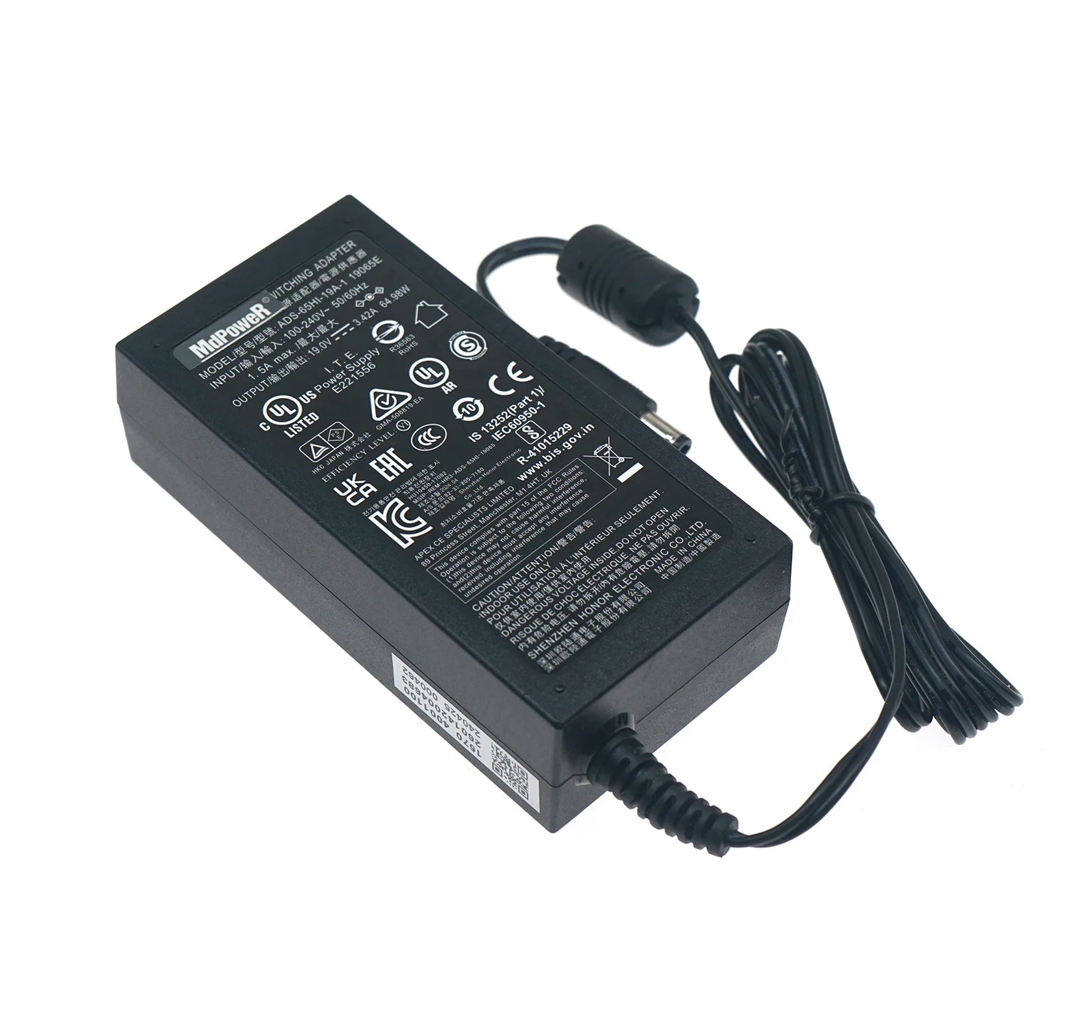Genuine HONOTO AC/DC Adapter Charger ADS-65HI-19A-1 19065E 19V 3.42A 65W Laptop Switching Power Supply