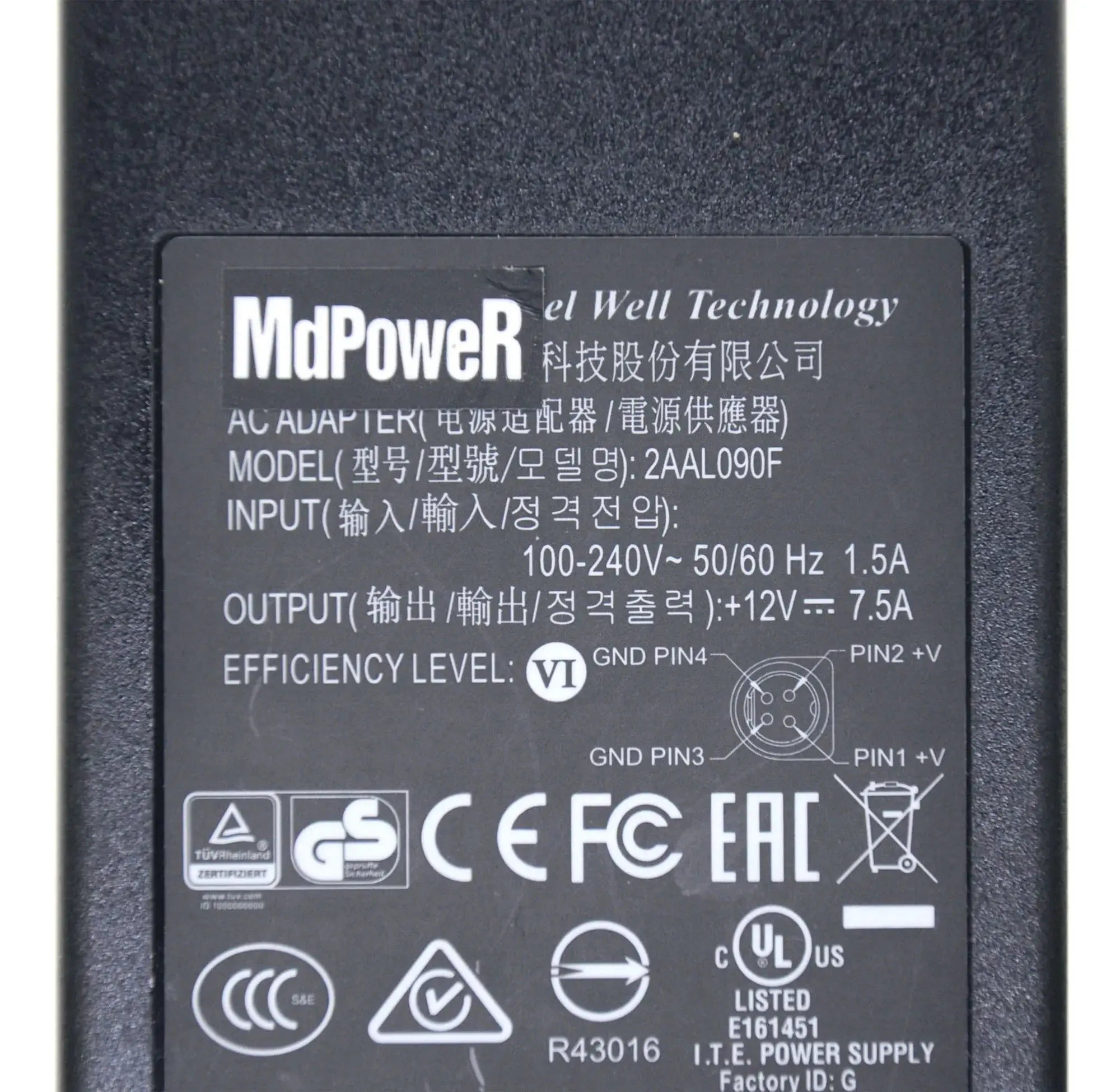 Channel Well CWT 90W 12V 7.5A 2AAL090F CAM090121 AC Adapter For HIKVIISON 7808HW 7816HE 7816HQH-SH Video Recorder Power Supply