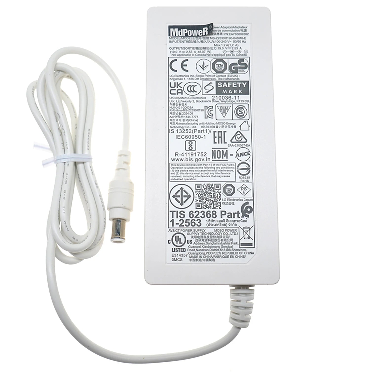 Original new FOR LG LCD monitor LED TV 19V 2.53A LCAP35 LCAP45 DA-48F19 ADS-48FSK-19 MS-V2530R190 AC adapter Power supply