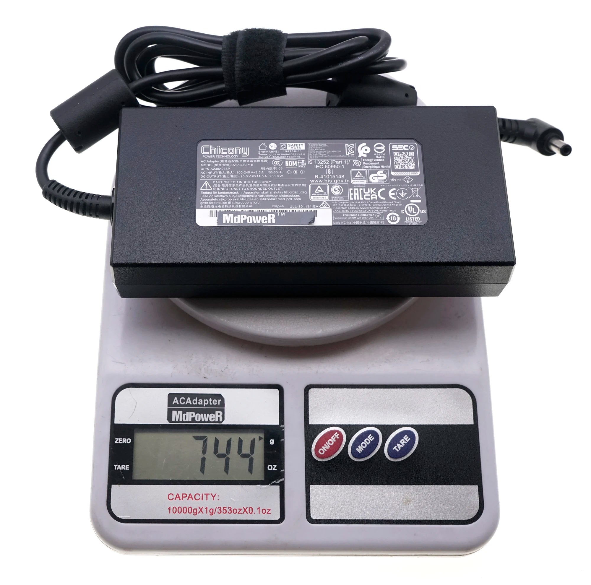 Genuine Chicony A17-230P1B 230W 20V 11.5A 5.5x2.5mm A230A038P AC DC Adapter For MSI Creator 15 A10SF-041 GS66 Stealth 10UH-444