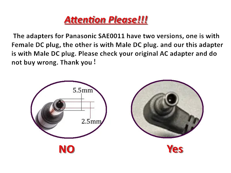 Replacement AC Adapter Charger for Sony / Panasonic SAE0011 12V 3A AG-UX180 AG-AC90MC VSK0723 AJ-PX298MC Camcorder Power Supply