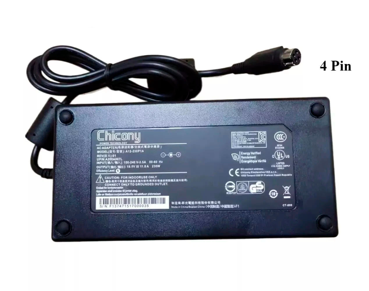 Chicony 19.5V 11.8A 230W A12-230P1A A230A003L ADP-230EB T AC Adapter Charger For CLEVO P770DM P750ZM P177SM P775DM GAMING Laptop