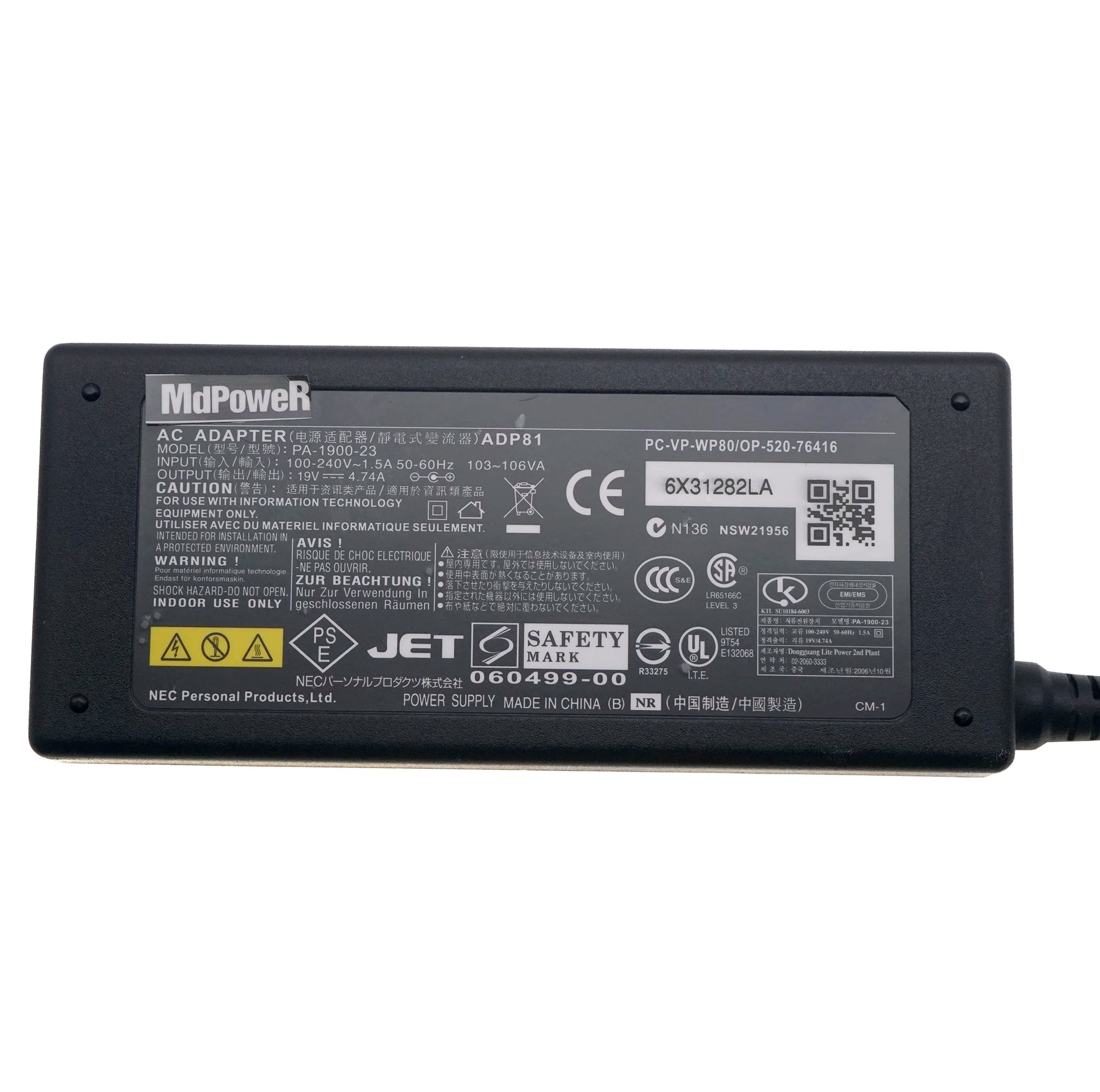 Genuine FOR NEC PA-1900-23 ADP81 19V 4.74A 90W 5.5*2.5mm AC Adapter Laptop Charger Power Supply Original PC-VP-WP80/OP-520-76416