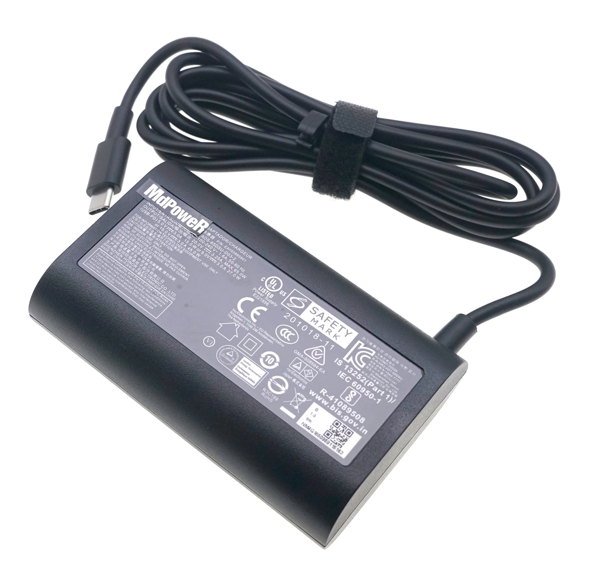 Genuine 65W USB Type C 20V 3.25A AC Adapter Power Charger For LG gram 17Z90Q 16Z95PD 17Z90P-K.ADC9U1 EAY65895901 EAD62565305