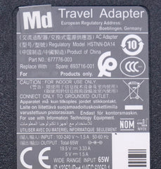 Original HSTNN-DA14 19.5V 3.33A 5V 1A Slim Travel AC adapter For HP 67776-003 693716-001 710412-001 753559-001 TouchSmart 14