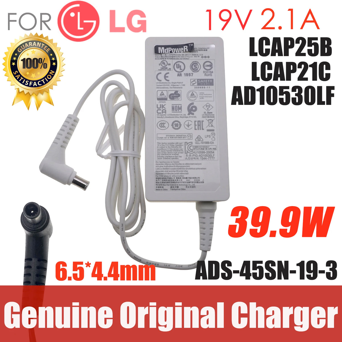 For LG Monitor LCD TV 58A34/29UM59 Switching Adapter Charger 19V 2.1A 40W ADS-45SN-19-2 ADS-45SQ-19-3 19040E EAY65890001 LCAP21C