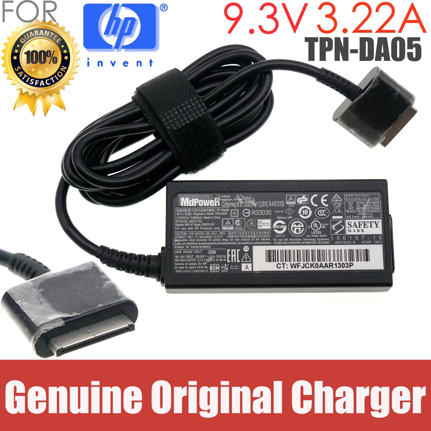 Genuine 9.3V 3.22A TPN-DA05 ADP-30DD B 830312-003 830633-001 AC Adapter Charger For HP laptop Table PC