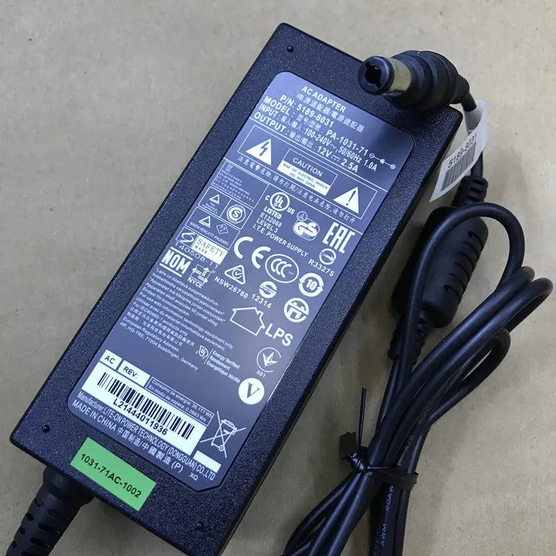 Genuine 12V 2.5A 30W PA-1031-71 5066-5567 AC Adapter Charger 5189-8031 For HP Monitor Power Supply