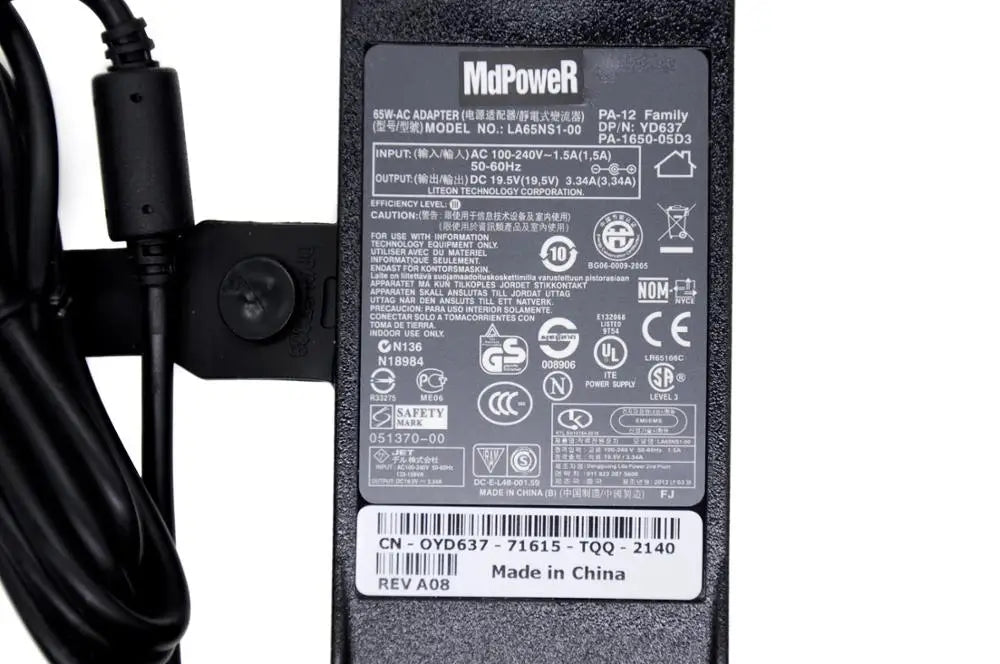 Original 19.5V 3.34A 65W AC Adapter Charger for Dell Inspiron Inspiron 15-5545 15-5548 15-5557 PA-1650-15D2 PP29L PP38L PP39L