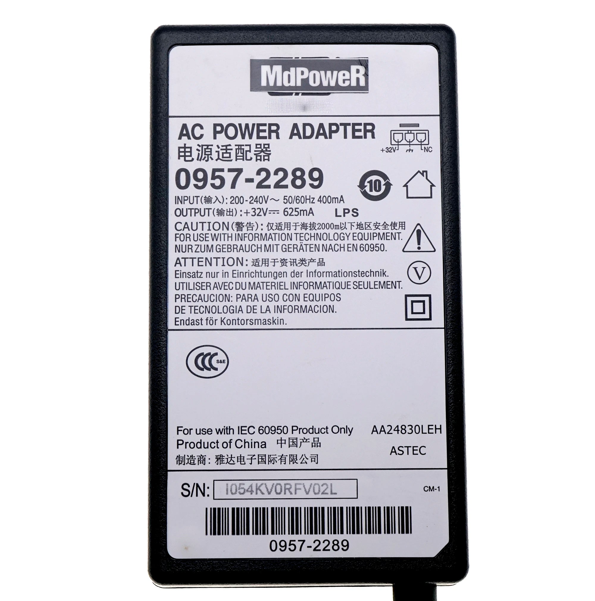 ORIGINAL for HP printer Scanner 0957-2289 32V 625mA AC Adapter Charger Power supply 0957-2250 2269 F2418 D2568 F4488 D1668 D2668