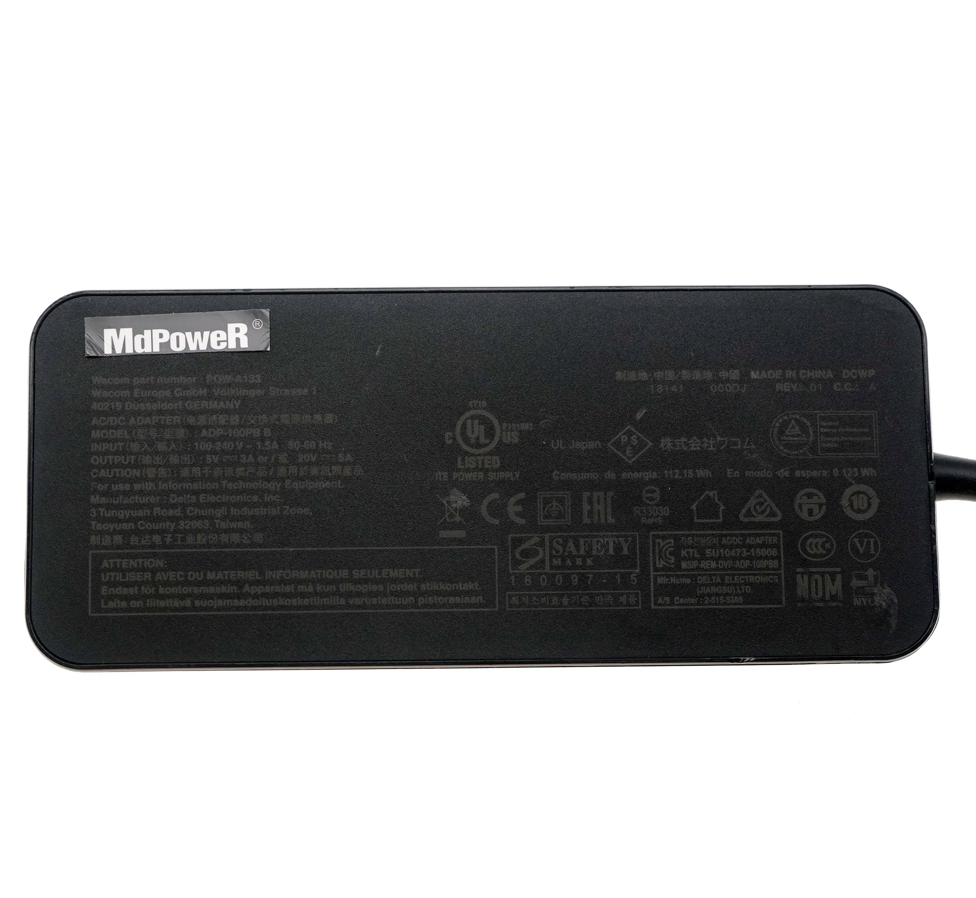 Genuine ADP-100PB B AC Adapter 20V 5A 100W for WACOM DTH W1620 W1320 Mobile Studio Pro DTH-W1620H-UK USB-C Type-C Charger