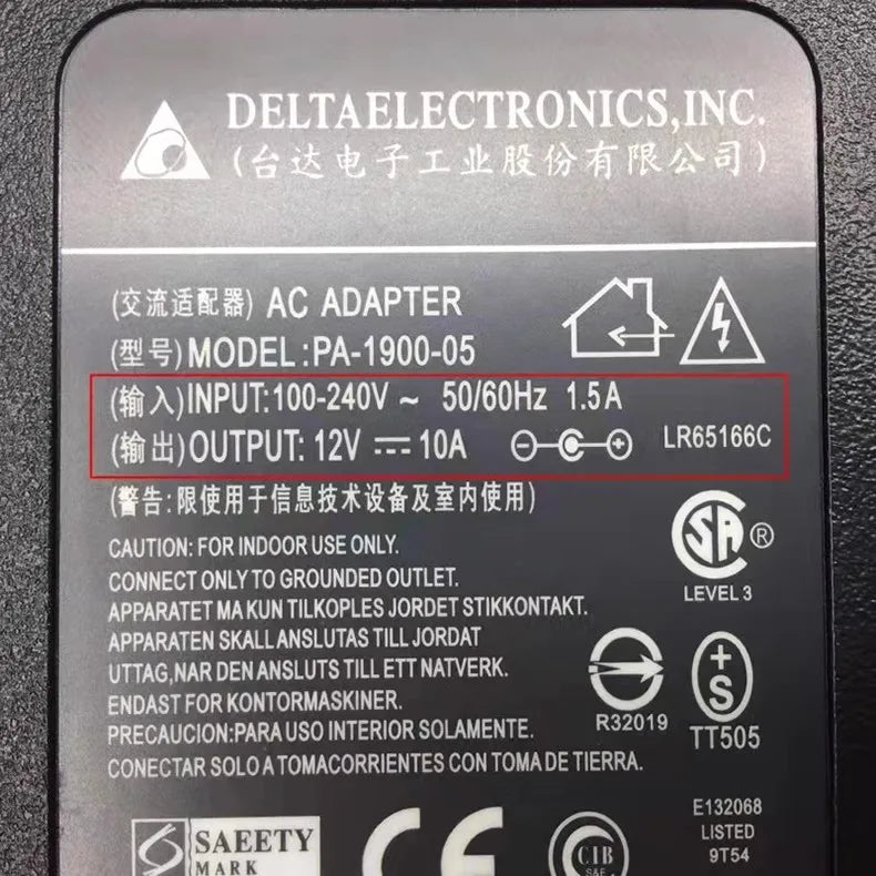 Genuine DELTA 12V 10A AC/DC Adapter EADP-120GRA ADP-1210 BB For ISDT SC-608 For Intel Core I5 1235U 6x 2.5GbE Fanless System