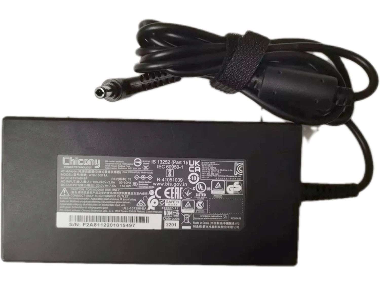 Genuine Chicony 150W 20V 7.5A A18-150P1A AC Adapter Charger For System76 Gazelle (gaze17) i7-127000H RTX3050Ti/RTX3050 Laptop