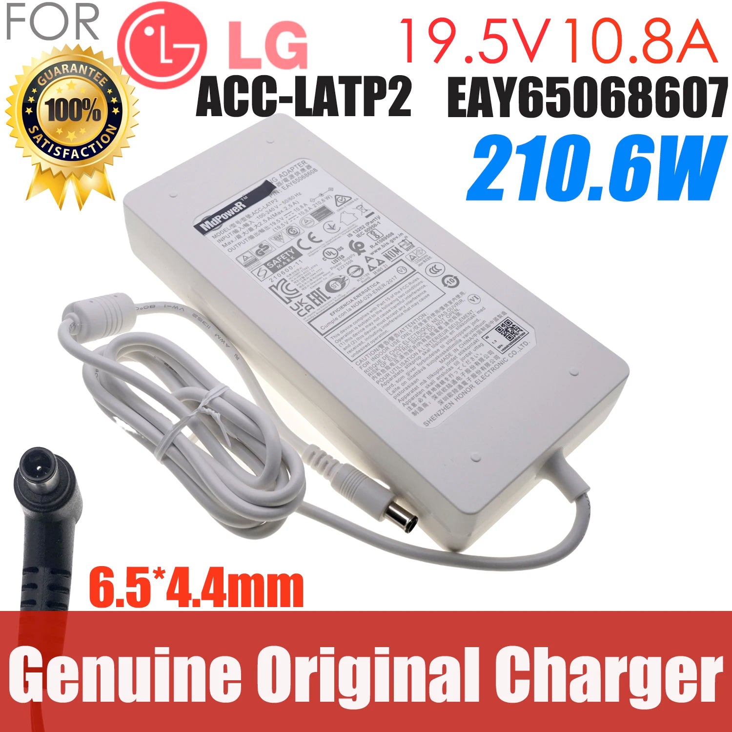 Original For LG 34WP88C-B 27UP850-W 27" 4k LED Monitor Power Supply ACC-LATP1 EAY65068604 EAY65068601 19.5V 10.8A AC Adapter OEM