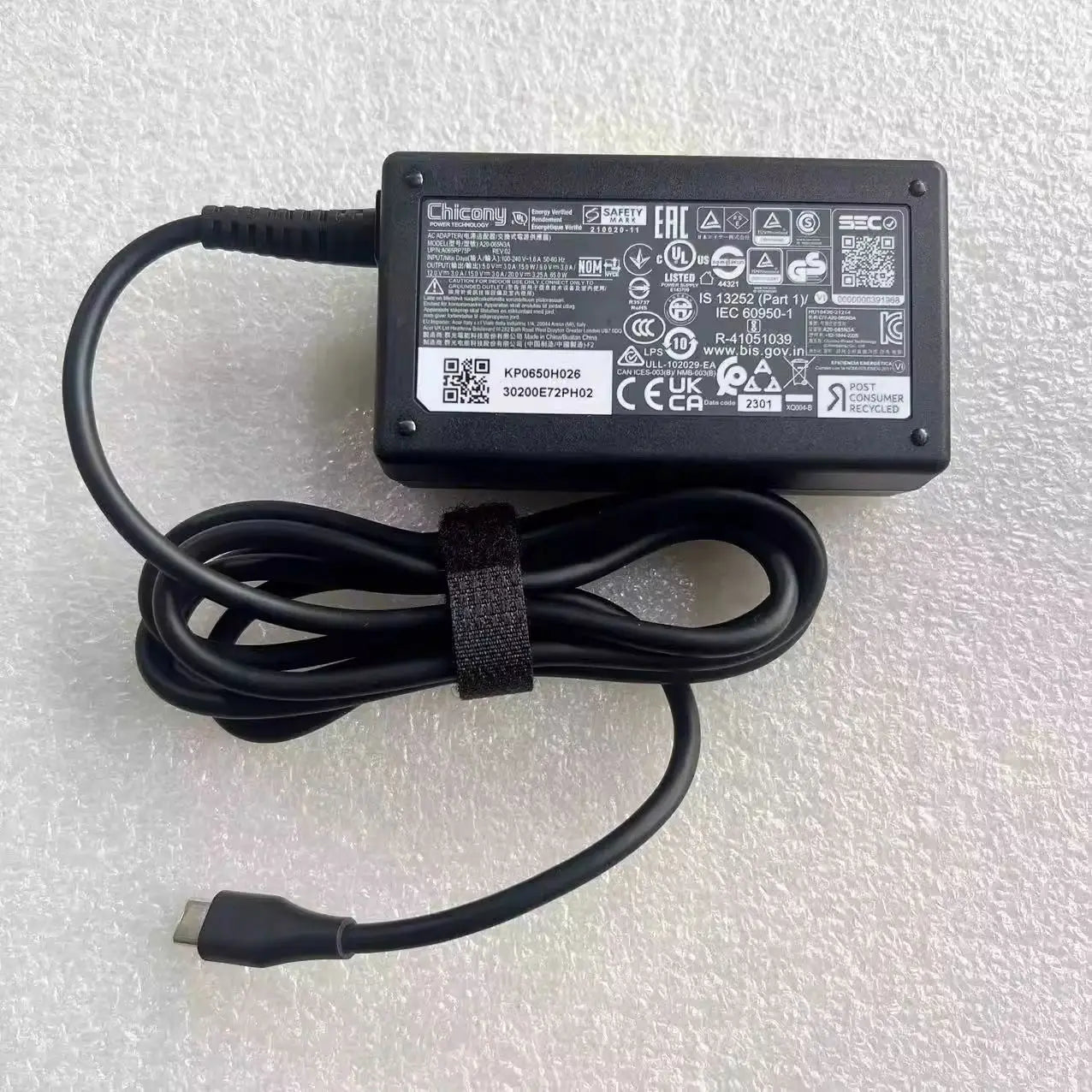 Original Chicony A20-065N3A 20V 3.25A 65W TYPE-C USB-C A065RP49P A065RP74P AC Adapter Charger For MSI ACER Laptop Power Supply