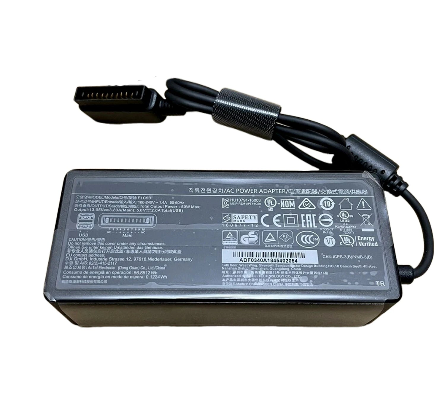 Original For DJI Mavic Pro Drone 50W Battery Charger AC Power Adapter 13.05V 3.83A 5V2A F1C50 10PIN Power Supply