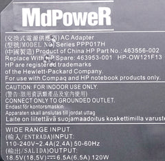 Genuine 18.5V 6.5A 120W PPP017H Laptop AC Adapter Charger for HP Elite 463953-001 463556-002 481420-002 power Supply HSTNN-DA01