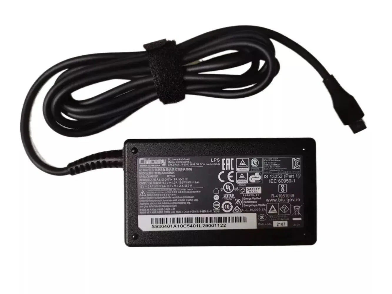 Genuine Chicony A20-065N3A W21-065N2C AC Adapter 20V 3.25A Laptop Charger USB-C Type C Power Supply