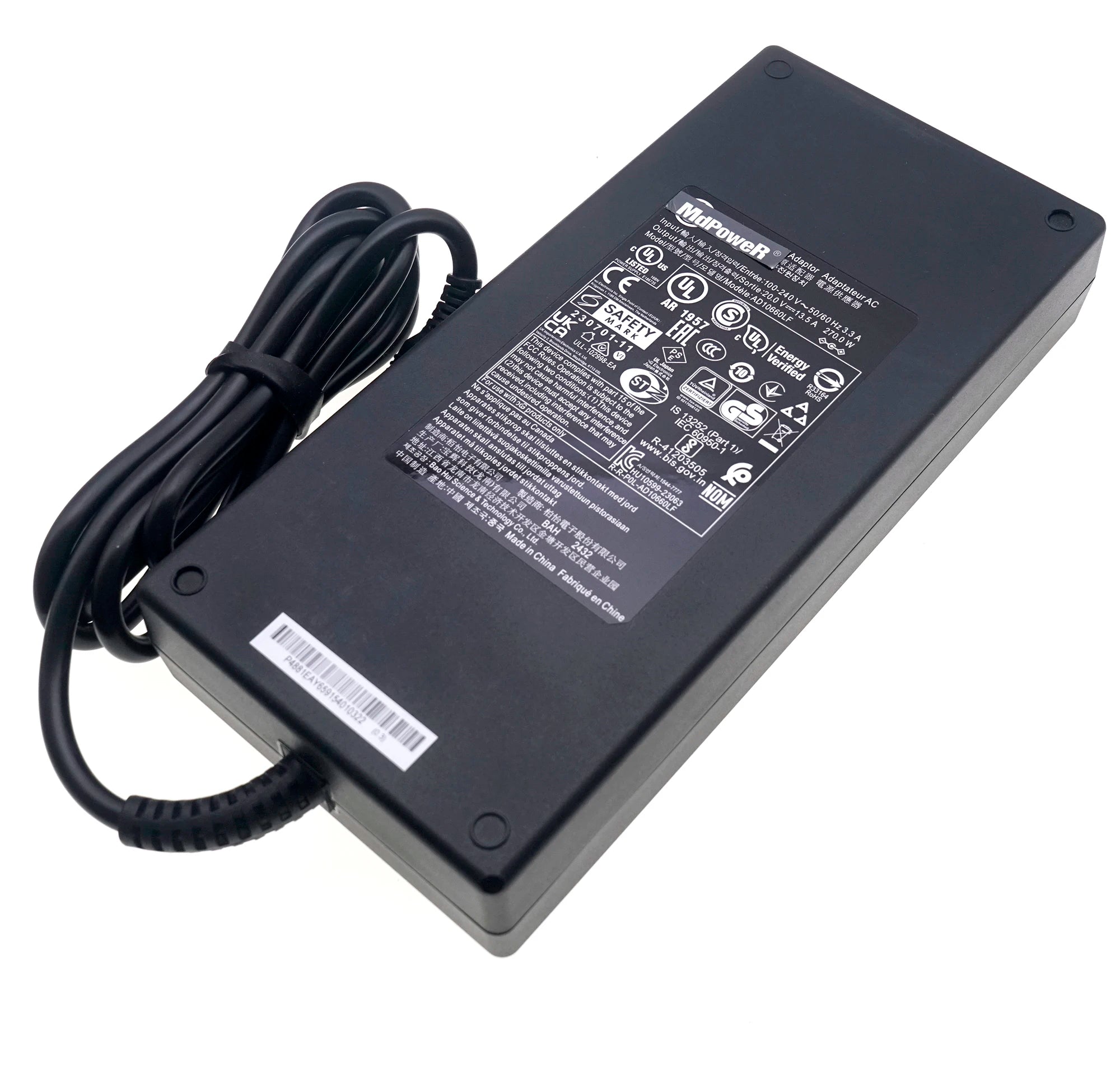 Original 20V 13.5A 270W 5.5mm*2.5mm AC Adapter AD10660LF Charger for LG 45GS95QE 45GS96Q Ultragear OLED LCD Monitor Power Supply