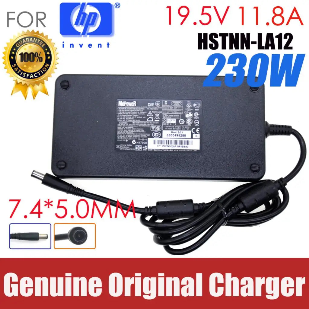 Genuine 609836-001 19.5V 11.8a 230w ac power adapter for hp 1 HSTNN-DA12S ELITEBOOK 8740W 8760W 8530p 8770W 8560W 8540P 8440w