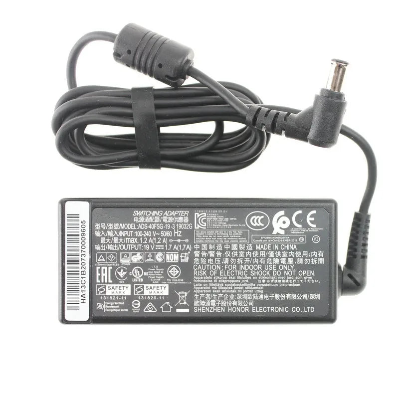 Genuine 19V 1.7A 32.3W ADS-40FSG-19 AC DC Adapter Charger For LG Monitor FLATRON IPS277 E2242C 2351 E1948S E2242C E2249 W1947CY