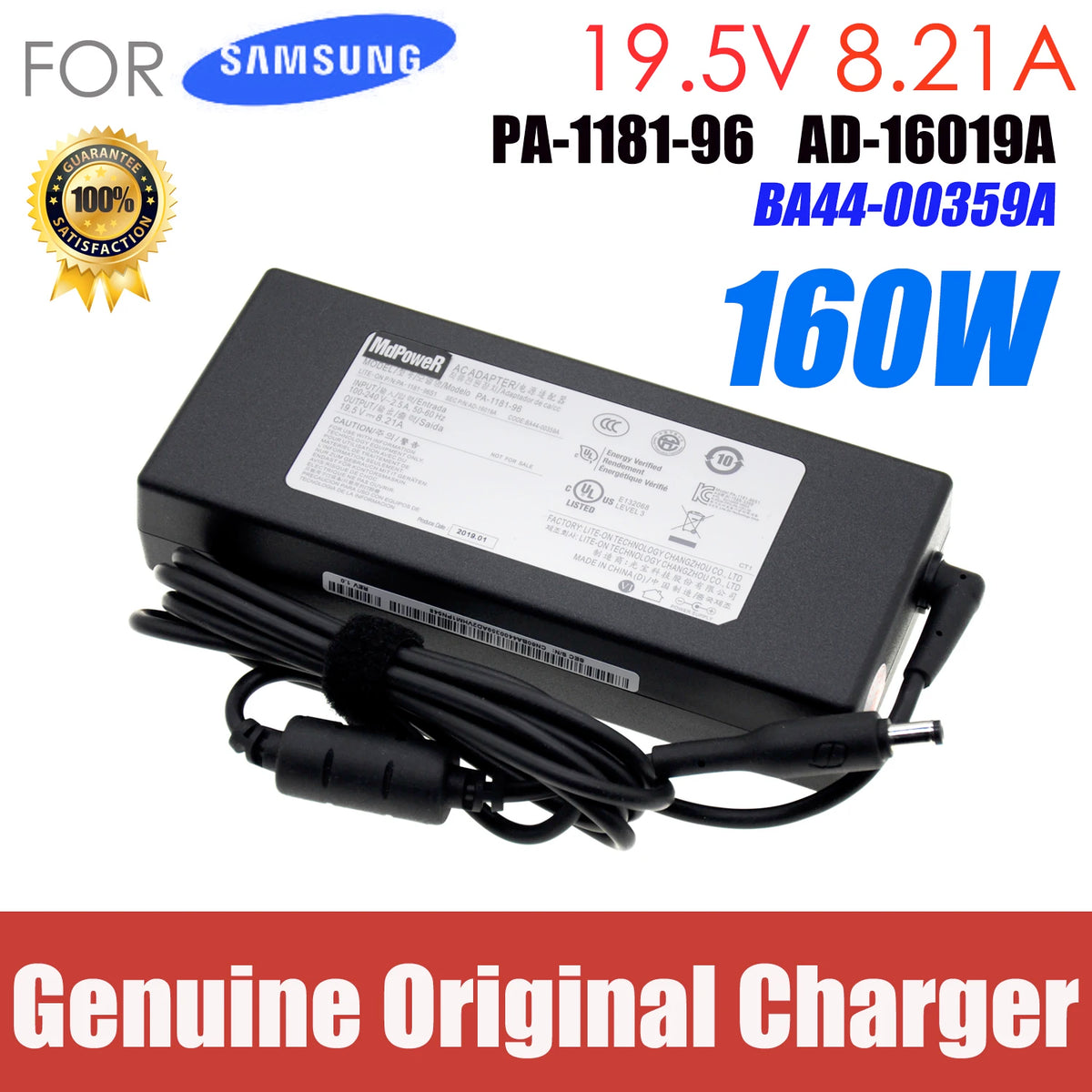 Original FOR SAMSUNG 19.5V 8.21A Laptop Charger AC adapter supply BA44-00359A PA-1181-96  PA-1181-96S1 160W