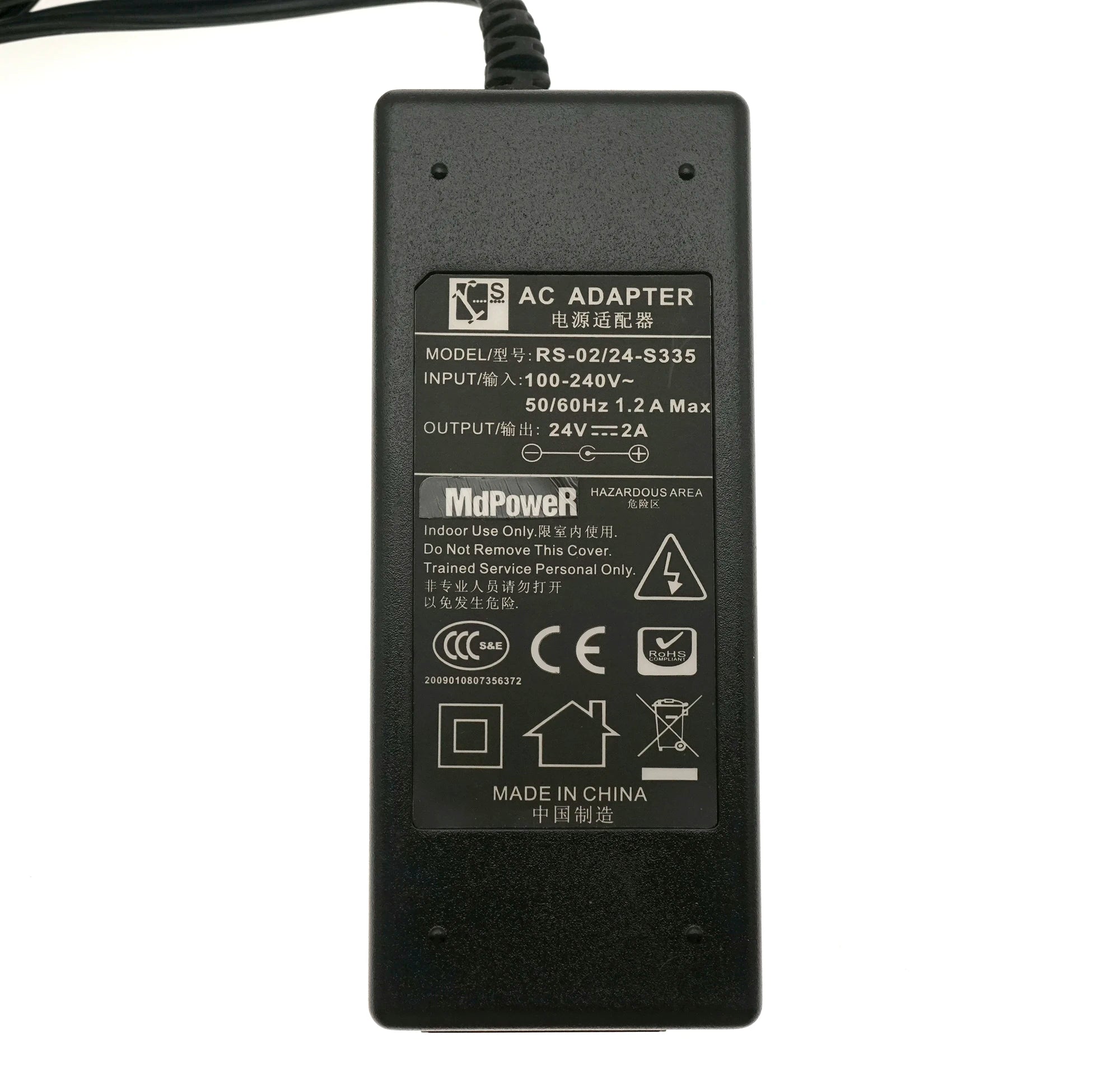 Genuine JINHAUSHENG RS 24V 2A 48W RS-02/24-S335 AC Adapter Charger Power Supply 5.5*2.1mm DC Plug