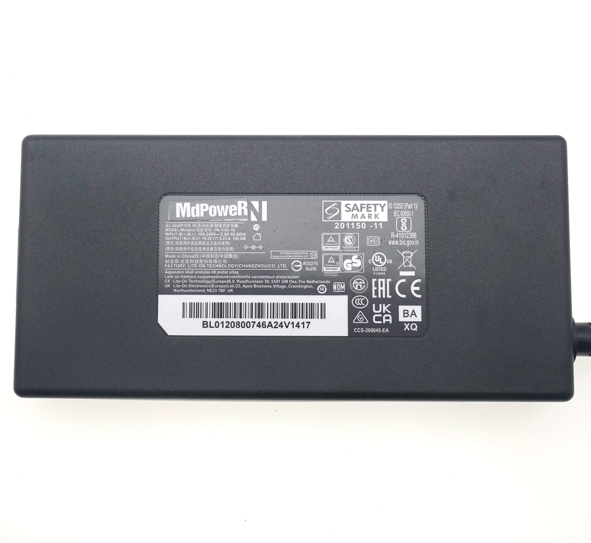 Original LITEON PA-1181-16 180W AC Adapter Laptop Power Charger For ACER Predator Helios 300 Series N17C1 PH315-51 19.5V 9.23A