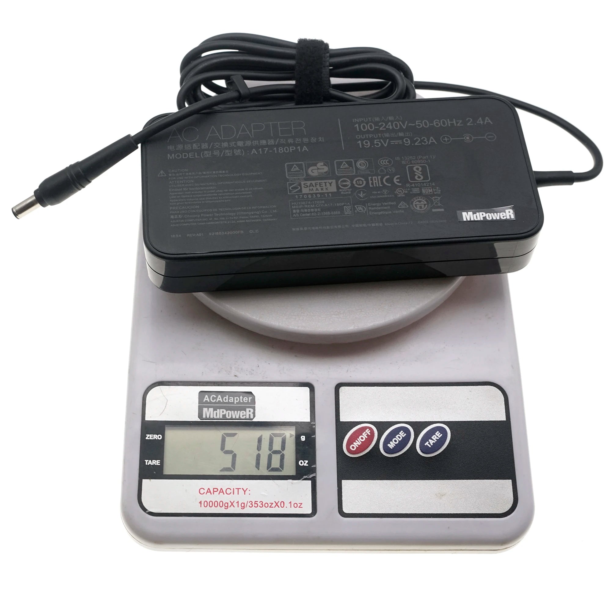 Genuine Laptop Charger For Asus A17-180P1A S7C GL504 FX95DU GX531 GM501 GL504G FX95G FX505G 19.5V 9.23A 180W ADP-180UB BB A