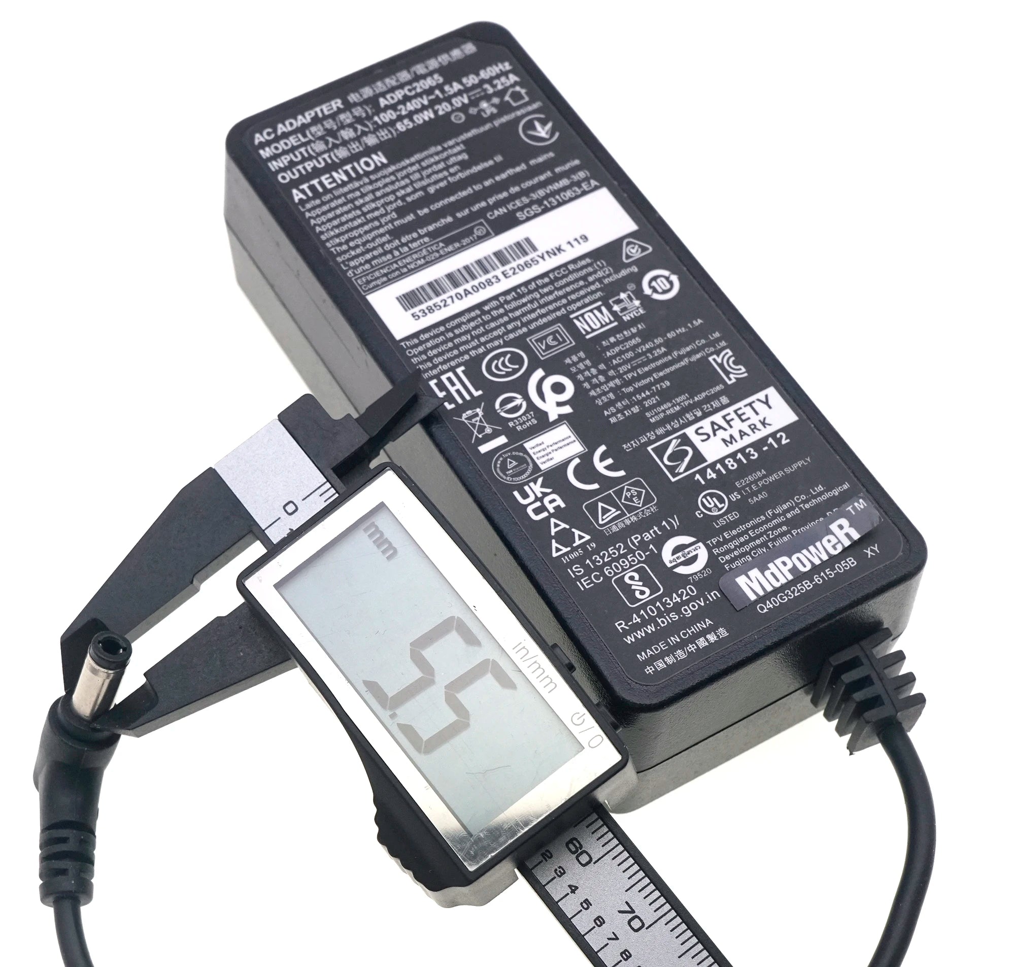 Original TPV ADPC2065 65W 20V 3.25A AC Adapter for MSI Optix G27CQ4 G32C4 (3DA6)  G27C6 G27C6P G27CQ4P Monitor Power Supply