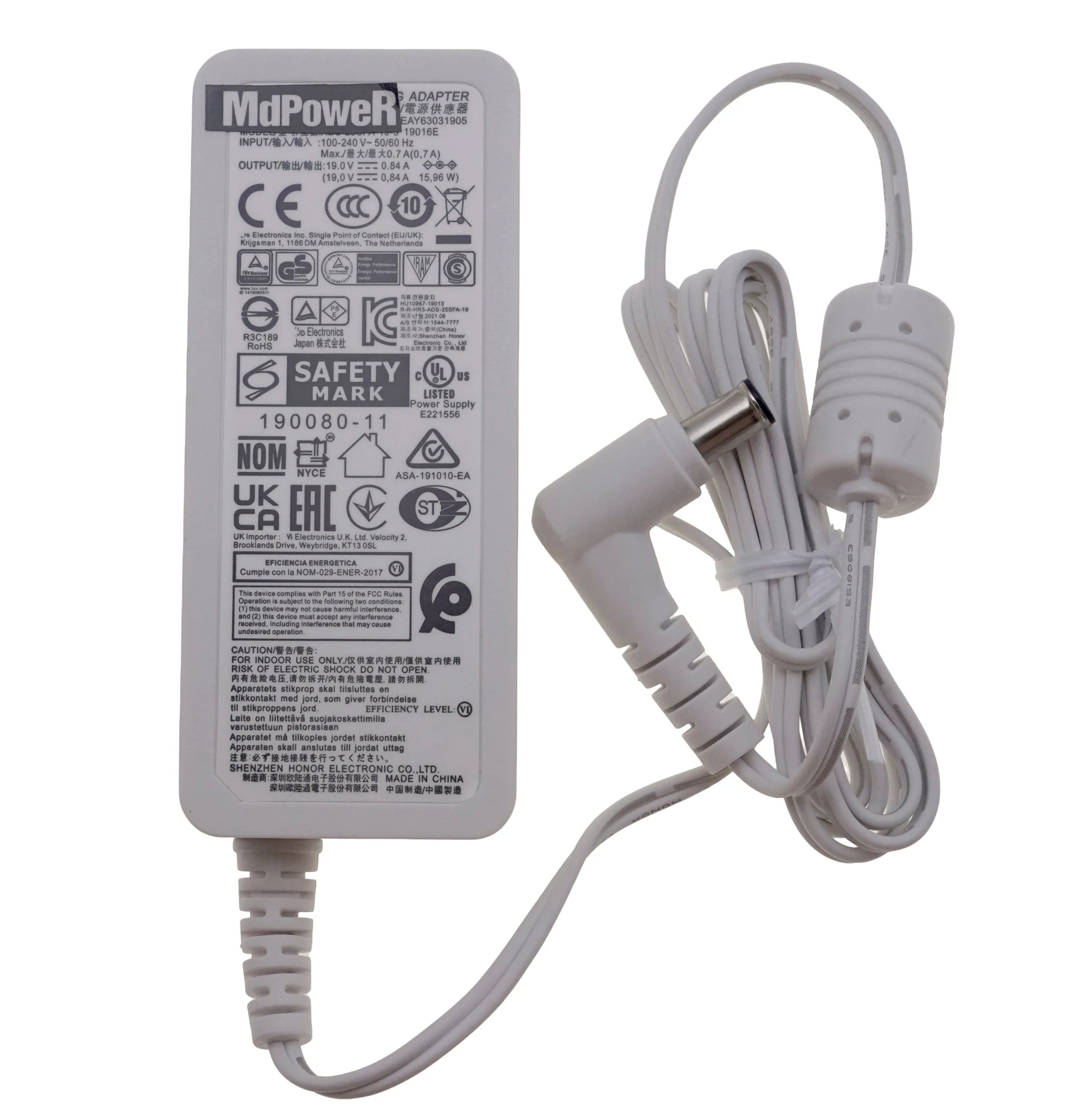Original For LG 19V 0.84A ADS-18SG-19-3 AC DC Switching Adapter Power Charger ADS-25SFA-19-3 DA-18C19ADS-18SG-19 6.5mm x 4.5mm